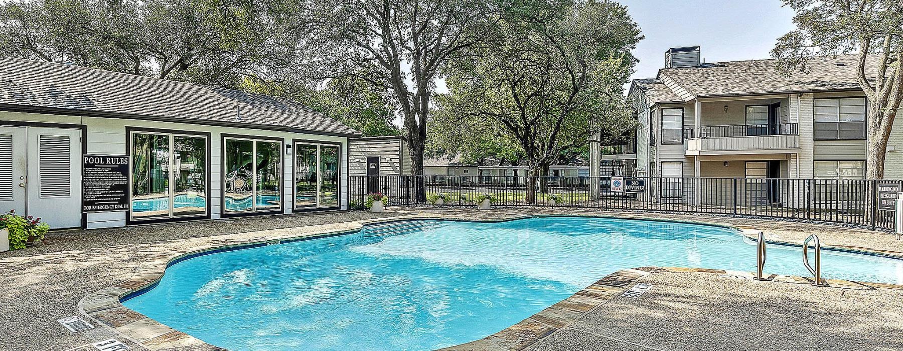 a swimming pool in a backyard
